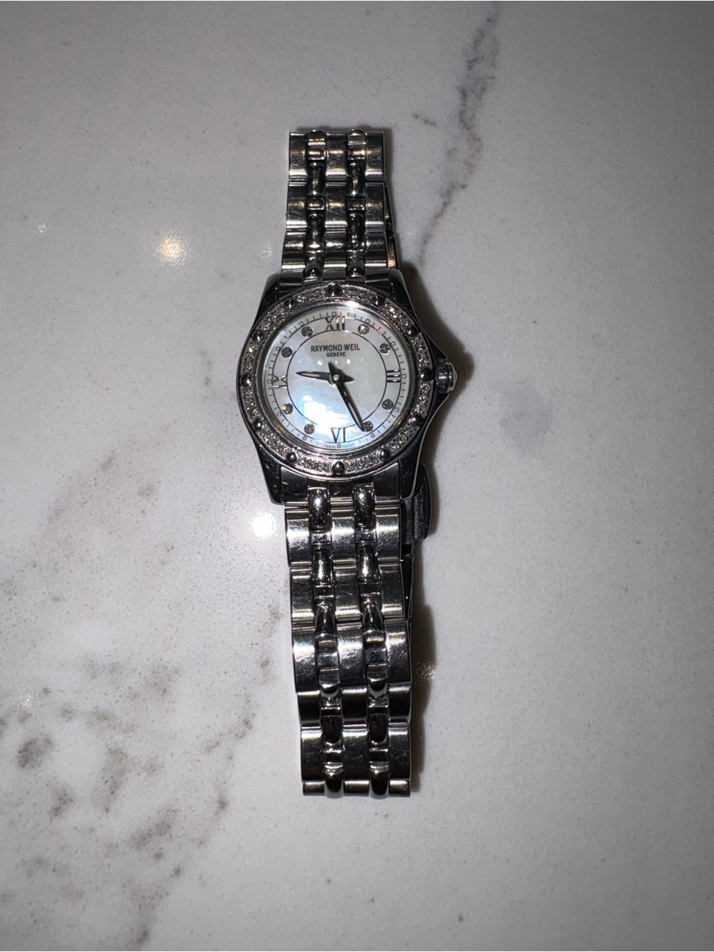 Raymond Weil Silver Stainless Steel Tango Watch with Mother-of-Pearl Dial